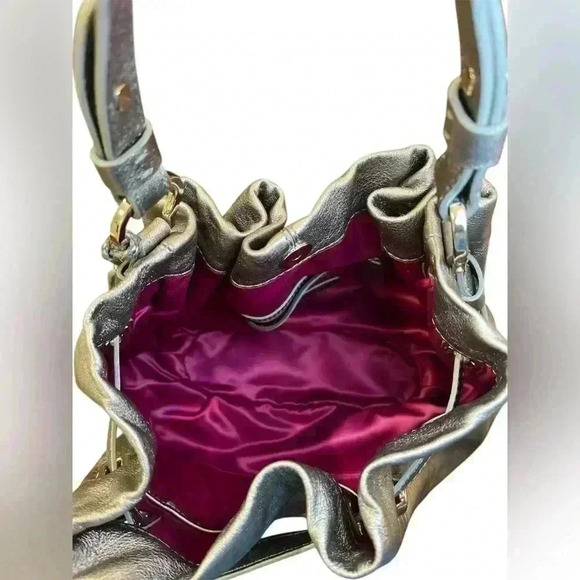 Cole Haan - Metallic Silver Soft Leather Satchel - Picture 5 of 9